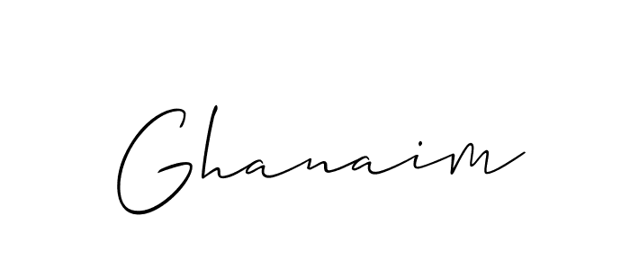 Create a beautiful signature design for name Ghanaim. With this signature (Allison_Script) fonts, you can make a handwritten signature for free. Ghanaim signature style 2 images and pictures png
