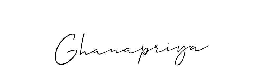 Design your own signature with our free online signature maker. With this signature software, you can create a handwritten (Allison_Script) signature for name Ghanapriya. Ghanapriya signature style 2 images and pictures png