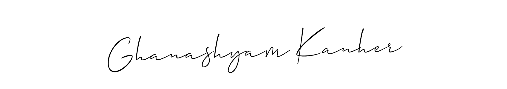You should practise on your own different ways (Allison_Script) to write your name (Ghanashyam Kanher) in signature. don't let someone else do it for you. Ghanashyam Kanher signature style 2 images and pictures png