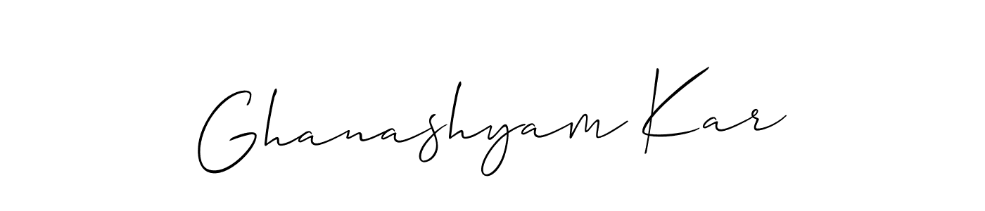 Design your own signature with our free online signature maker. With this signature software, you can create a handwritten (Allison_Script) signature for name Ghanashyam Kar. Ghanashyam Kar signature style 2 images and pictures png