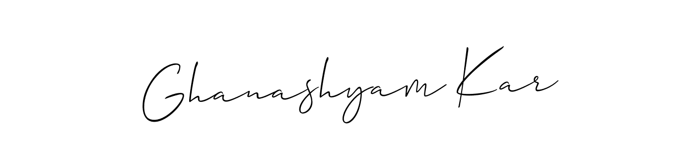 Design your own signature with our free online signature maker. With this signature software, you can create a handwritten (Allison_Script) signature for name Ghanashyam Kar. Ghanashyam Kar signature style 2 images and pictures png