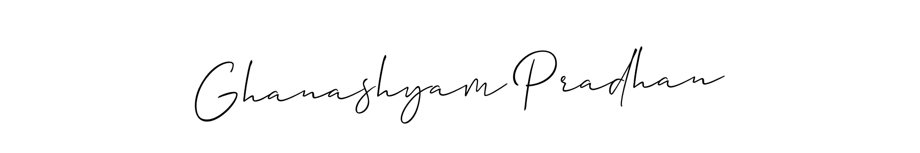 Make a beautiful signature design for name Ghanashyam Pradhan. With this signature (Allison_Script) style, you can create a handwritten signature for free. Ghanashyam Pradhan signature style 2 images and pictures png