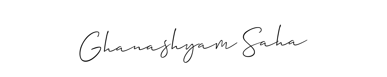 Design your own signature with our free online signature maker. With this signature software, you can create a handwritten (Allison_Script) signature for name Ghanashyam Saha. Ghanashyam Saha signature style 2 images and pictures png