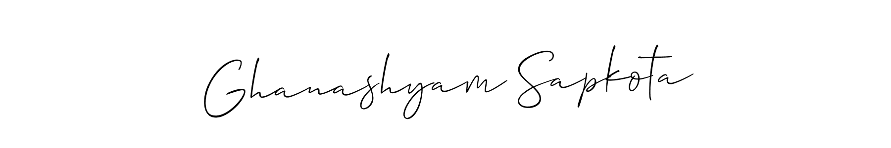 How to Draw Ghanashyam Sapkota signature style? Allison_Script is a latest design signature styles for name Ghanashyam Sapkota. Ghanashyam Sapkota signature style 2 images and pictures png