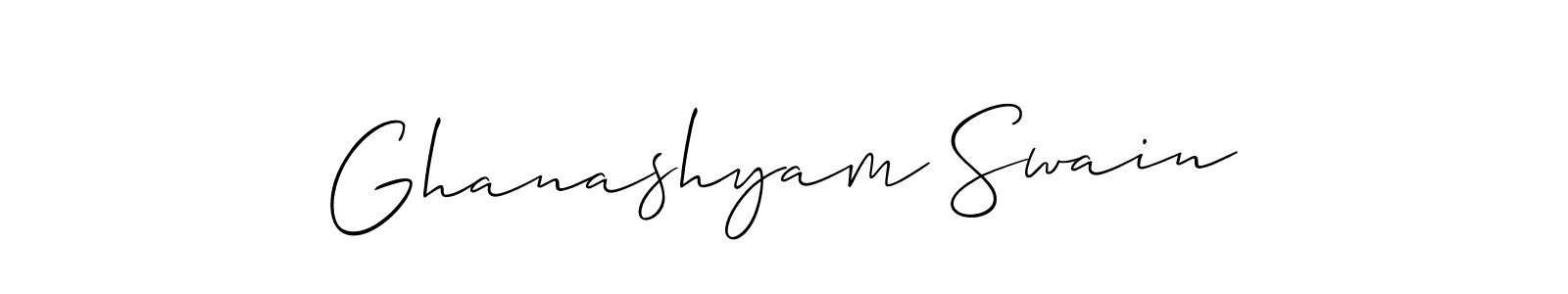 Make a beautiful signature design for name Ghanashyam Swain. With this signature (Allison_Script) style, you can create a handwritten signature for free. Ghanashyam Swain signature style 2 images and pictures png