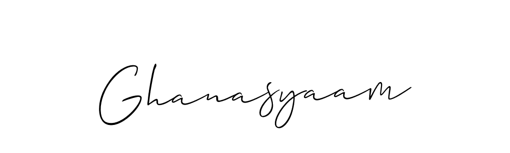 You should practise on your own different ways (Allison_Script) to write your name (Ghanasyaam) in signature. don't let someone else do it for you. Ghanasyaam signature style 2 images and pictures png