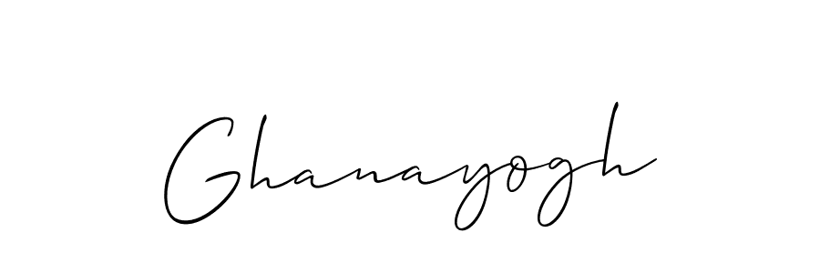 Design your own signature with our free online signature maker. With this signature software, you can create a handwritten (Allison_Script) signature for name Ghanayogh. Ghanayogh signature style 2 images and pictures png