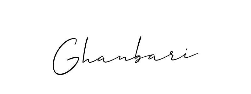 How to make Ghanbari name signature. Use Allison_Script style for creating short signs online. This is the latest handwritten sign. Ghanbari signature style 2 images and pictures png
