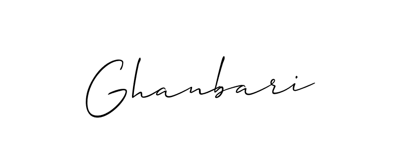 How to make Ghanbari name signature. Use Allison_Script style for creating short signs online. This is the latest handwritten sign. Ghanbari signature style 2 images and pictures png