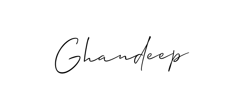 Use a signature maker to create a handwritten signature online. With this signature software, you can design (Allison_Script) your own signature for name Ghandeep. Ghandeep signature style 2 images and pictures png