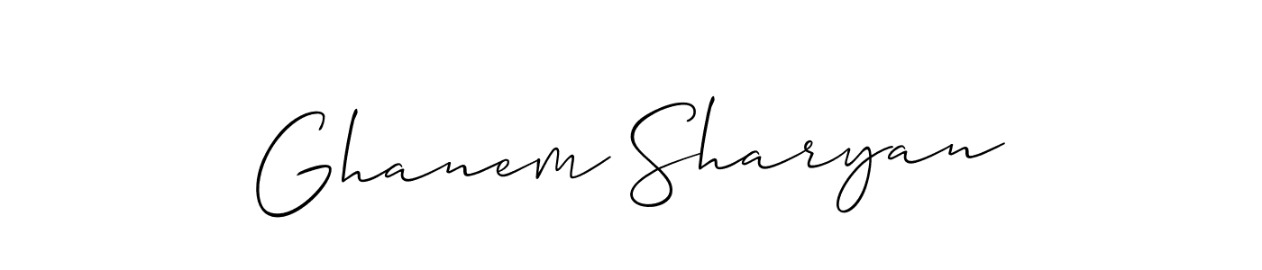 Create a beautiful signature design for name Ghanem Sharyan. With this signature (Allison_Script) fonts, you can make a handwritten signature for free. Ghanem Sharyan signature style 2 images and pictures png