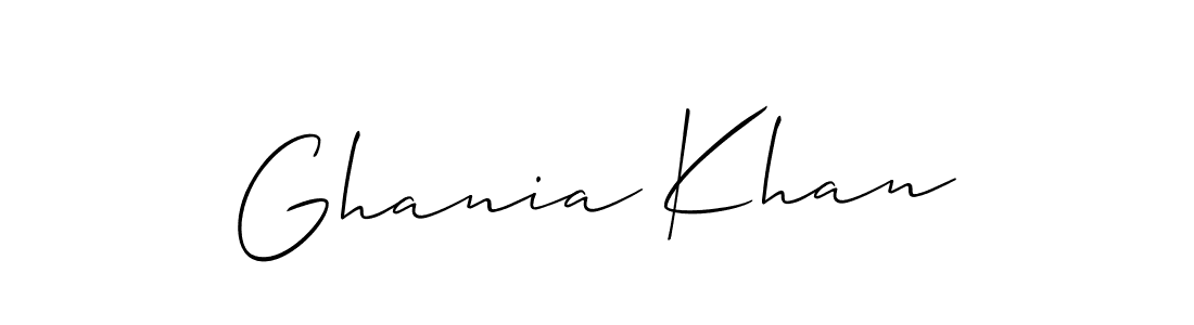 You should practise on your own different ways (Allison_Script) to write your name (Ghania Khan) in signature. don't let someone else do it for you. Ghania Khan signature style 2 images and pictures png