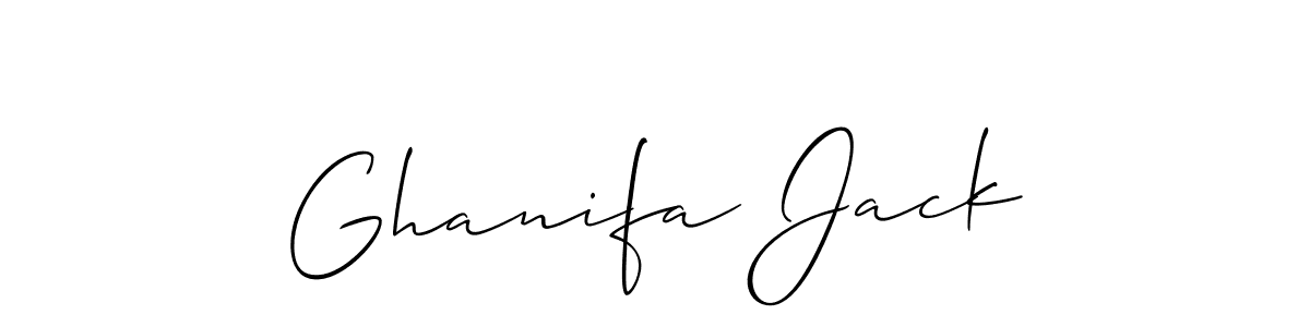 How to Draw Ghanifa Jack signature style? Allison_Script is a latest design signature styles for name Ghanifa Jack. Ghanifa Jack signature style 2 images and pictures png