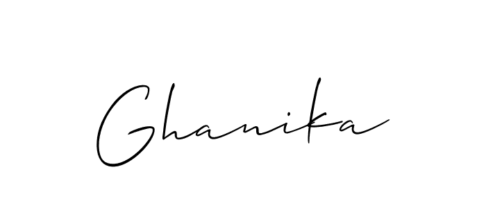 The best way (Allison_Script) to make a short signature is to pick only two or three words in your name. The name Ghanika include a total of six letters. For converting this name. Ghanika signature style 2 images and pictures png
