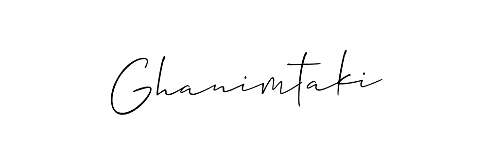 How to make Ghanimtaki signature? Allison_Script is a professional autograph style. Create handwritten signature for Ghanimtaki name. Ghanimtaki signature style 2 images and pictures png