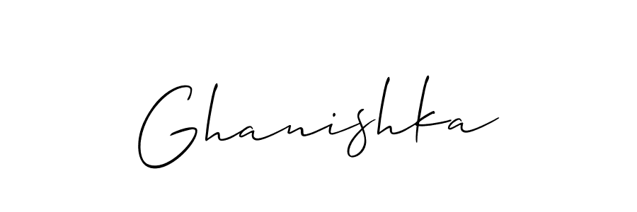 Make a short Ghanishka signature style. Manage your documents anywhere anytime using Allison_Script. Create and add eSignatures, submit forms, share and send files easily. Ghanishka signature style 2 images and pictures png