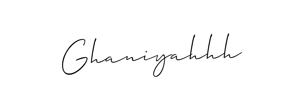 Make a beautiful signature design for name Ghaniyahhh. Use this online signature maker to create a handwritten signature for free. Ghaniyahhh signature style 2 images and pictures png