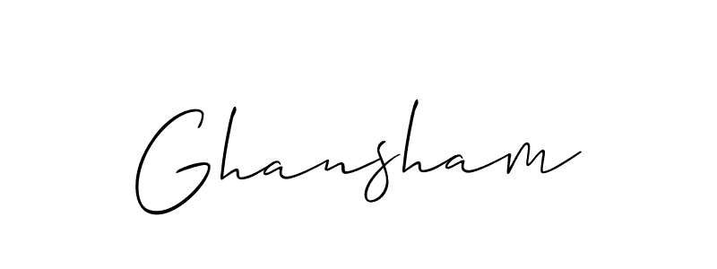 You should practise on your own different ways (Allison_Script) to write your name (Ghansham) in signature. don't let someone else do it for you. Ghansham signature style 2 images and pictures png