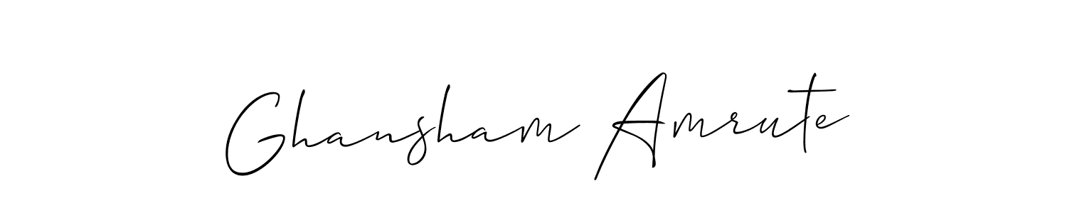 How to make Ghansham Amrute name signature. Use Allison_Script style for creating short signs online. This is the latest handwritten sign. Ghansham Amrute signature style 2 images and pictures png