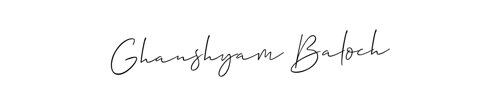 Design your own signature with our free online signature maker. With this signature software, you can create a handwritten (Allison_Script) signature for name Ghanshyam Baloch. Ghanshyam Baloch signature style 2 images and pictures png