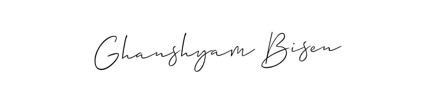 Use a signature maker to create a handwritten signature online. With this signature software, you can design (Allison_Script) your own signature for name Ghanshyam Bisen. Ghanshyam Bisen signature style 2 images and pictures png