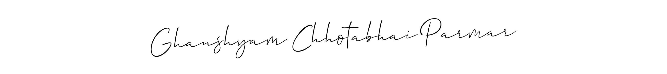 Make a beautiful signature design for name Ghanshyam Chhotabhai Parmar. With this signature (Allison_Script) style, you can create a handwritten signature for free. Ghanshyam Chhotabhai Parmar signature style 2 images and pictures png