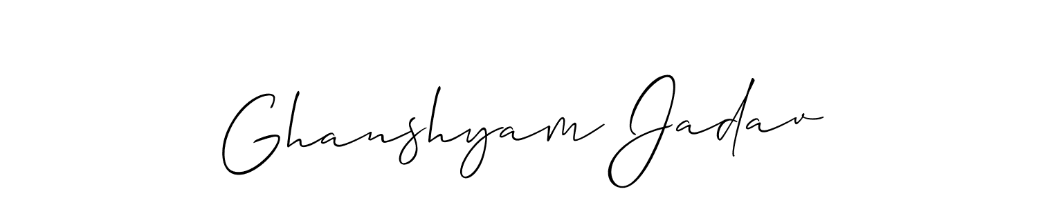 Create a beautiful signature design for name Ghanshyam Jadav. With this signature (Allison_Script) fonts, you can make a handwritten signature for free. Ghanshyam Jadav signature style 2 images and pictures png