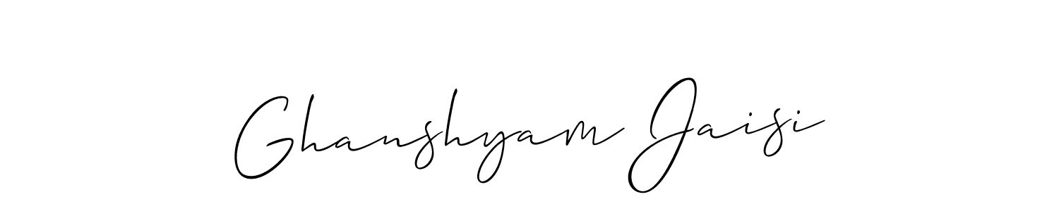 You should practise on your own different ways (Allison_Script) to write your name (Ghanshyam Jaisi) in signature. don't let someone else do it for you. Ghanshyam Jaisi signature style 2 images and pictures png