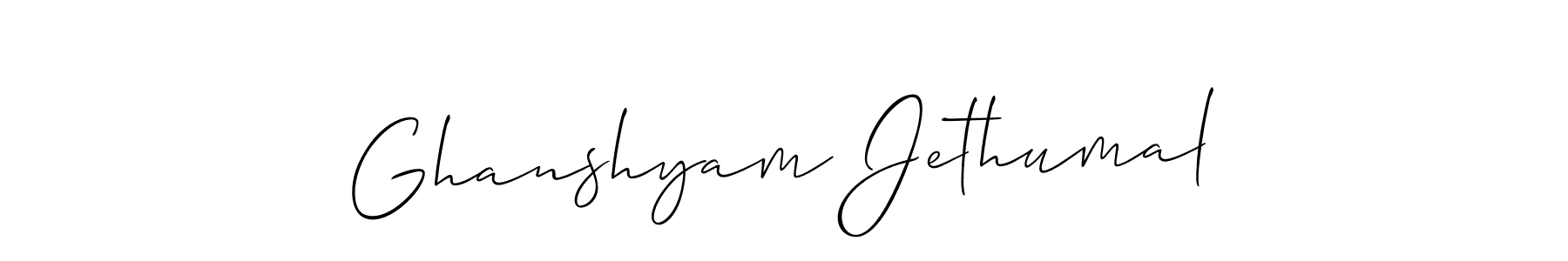 Design your own signature with our free online signature maker. With this signature software, you can create a handwritten (Allison_Script) signature for name Ghanshyam Jethumal. Ghanshyam Jethumal signature style 2 images and pictures png