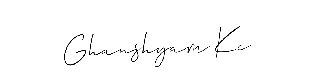 Create a beautiful signature design for name Ghanshyam Kc. With this signature (Allison_Script) fonts, you can make a handwritten signature for free. Ghanshyam Kc signature style 2 images and pictures png