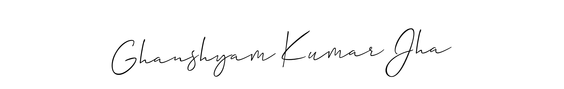 Make a beautiful signature design for name Ghanshyam Kumar Jha. With this signature (Allison_Script) style, you can create a handwritten signature for free. Ghanshyam Kumar Jha signature style 2 images and pictures png