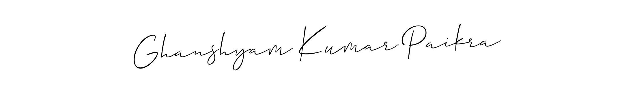 Use a signature maker to create a handwritten signature online. With this signature software, you can design (Allison_Script) your own signature for name Ghanshyam Kumar Paikra. Ghanshyam Kumar Paikra signature style 2 images and pictures png