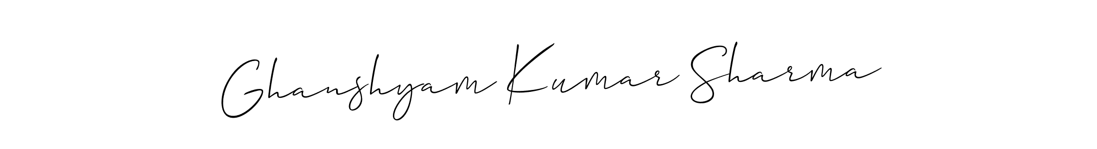 How to make Ghanshyam Kumar Sharma signature? Allison_Script is a professional autograph style. Create handwritten signature for Ghanshyam Kumar Sharma name. Ghanshyam Kumar Sharma signature style 2 images and pictures png