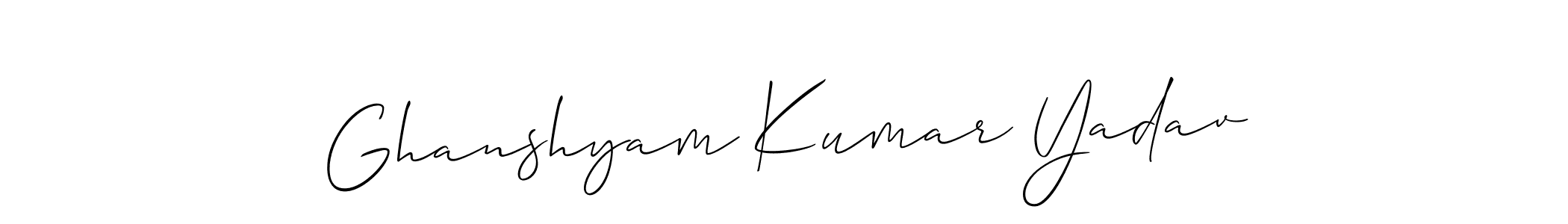 Design your own signature with our free online signature maker. With this signature software, you can create a handwritten (Allison_Script) signature for name Ghanshyam Kumar Yadav. Ghanshyam Kumar Yadav signature style 2 images and pictures png