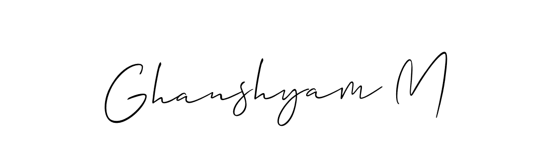 You should practise on your own different ways (Allison_Script) to write your name (Ghanshyam M) in signature. don't let someone else do it for you. Ghanshyam M signature style 2 images and pictures png