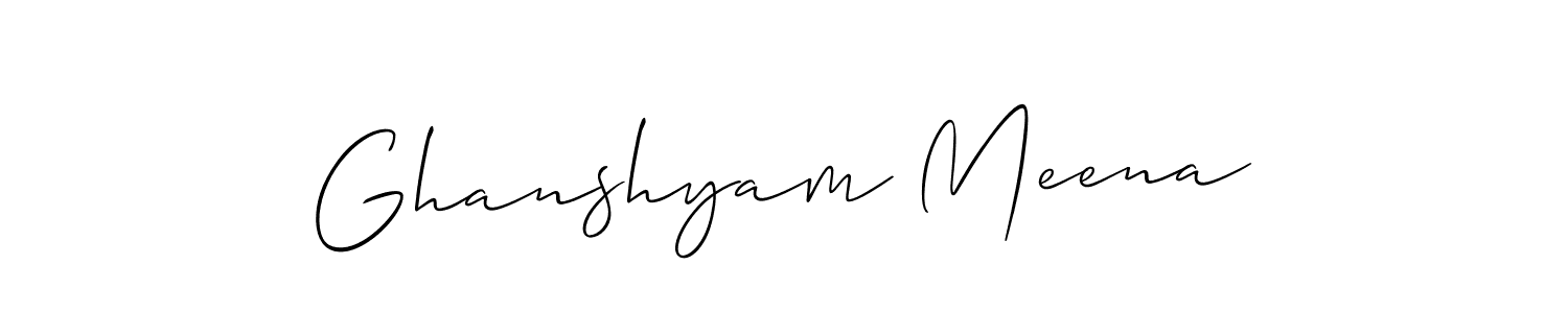 Create a beautiful signature design for name Ghanshyam Meena. With this signature (Allison_Script) fonts, you can make a handwritten signature for free. Ghanshyam Meena signature style 2 images and pictures png