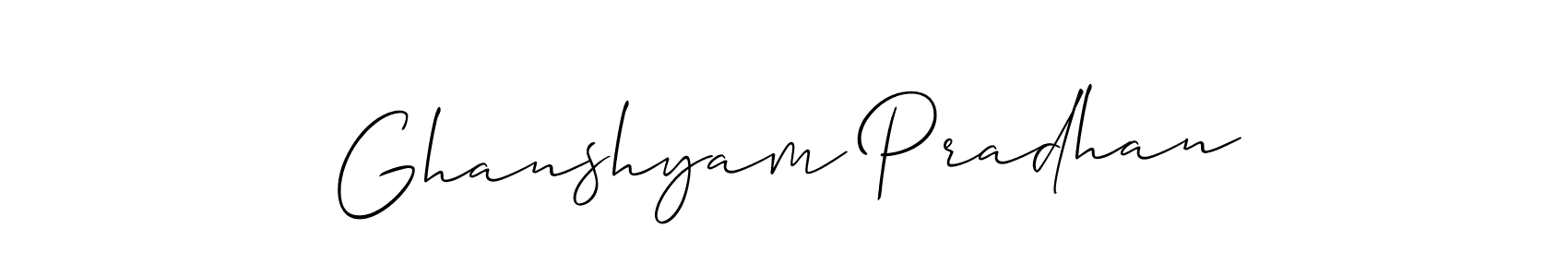 The best way (Allison_Script) to make a short signature is to pick only two or three words in your name. The name Ghanshyam Pradhan include a total of six letters. For converting this name. Ghanshyam Pradhan signature style 2 images and pictures png