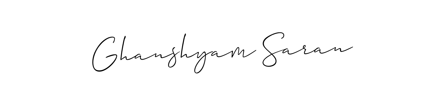 You should practise on your own different ways (Allison_Script) to write your name (Ghanshyam Saran) in signature. don't let someone else do it for you. Ghanshyam Saran signature style 2 images and pictures png