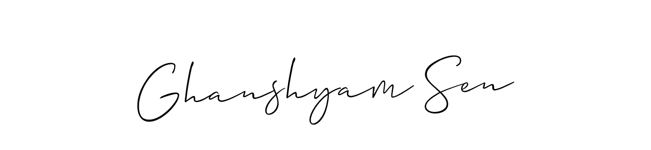 How to make Ghanshyam Sen name signature. Use Allison_Script style for creating short signs online. This is the latest handwritten sign. Ghanshyam Sen signature style 2 images and pictures png
