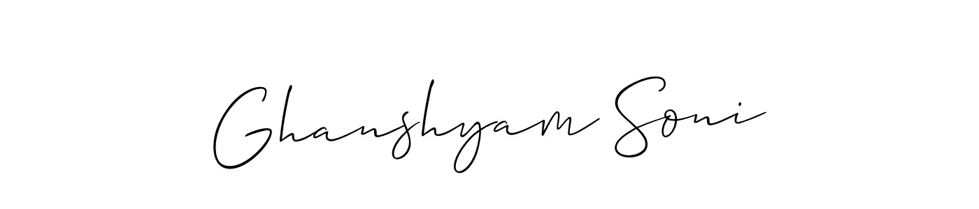 Also we have Ghanshyam Soni name is the best signature style. Create professional handwritten signature collection using Allison_Script autograph style. Ghanshyam Soni signature style 2 images and pictures png