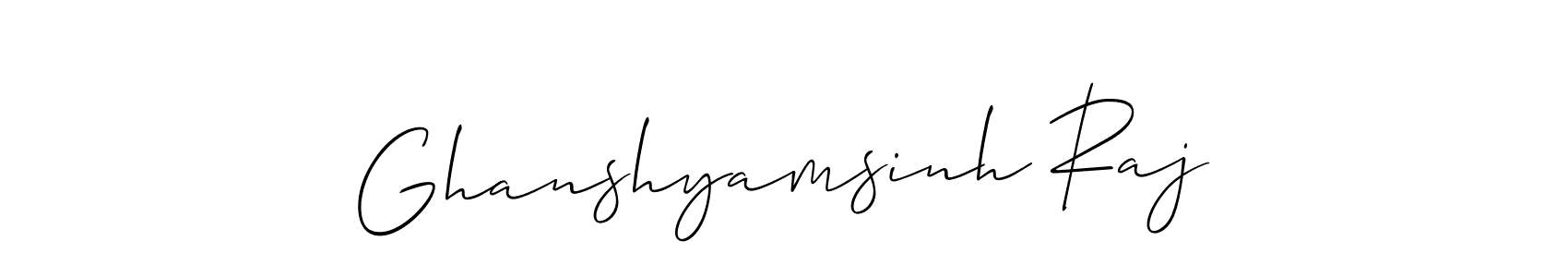 This is the best signature style for the Ghanshyamsinh Raj name. Also you like these signature font (Allison_Script). Mix name signature. Ghanshyamsinh Raj signature style 2 images and pictures png