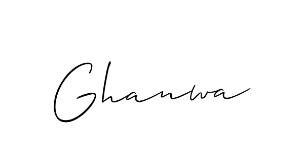 Use a signature maker to create a handwritten signature online. With this signature software, you can design (Allison_Script) your own signature for name Ghanwa. Ghanwa signature style 2 images and pictures png