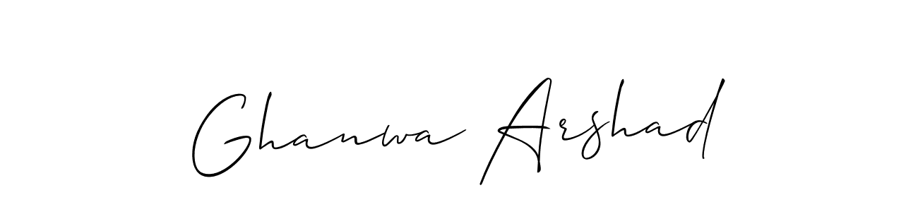 Also we have Ghanwa Arshad name is the best signature style. Create professional handwritten signature collection using Allison_Script autograph style. Ghanwa Arshad signature style 2 images and pictures png