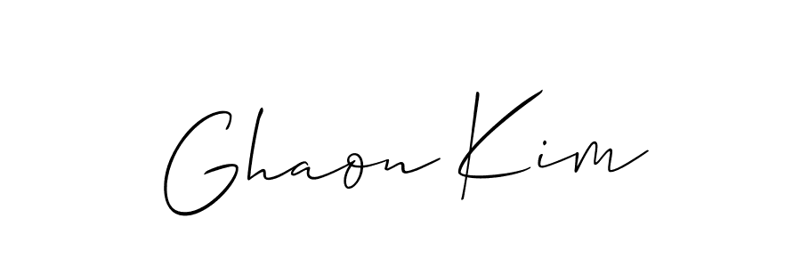 Make a beautiful signature design for name Ghaon Kim. With this signature (Allison_Script) style, you can create a handwritten signature for free. Ghaon Kim signature style 2 images and pictures png