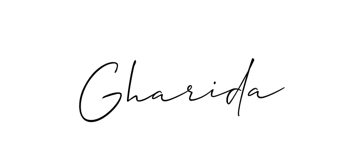 Make a beautiful signature design for name Gharida. With this signature (Allison_Script) style, you can create a handwritten signature for free. Gharida signature style 2 images and pictures png