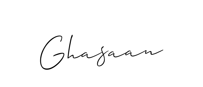 Create a beautiful signature design for name Ghasaan. With this signature (Allison_Script) fonts, you can make a handwritten signature for free. Ghasaan signature style 2 images and pictures png