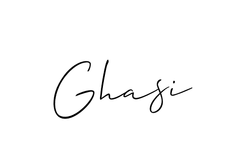 Design your own signature with our free online signature maker. With this signature software, you can create a handwritten (Allison_Script) signature for name Ghasi. Ghasi signature style 2 images and pictures png