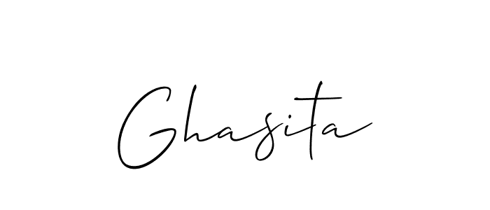 Design your own signature with our free online signature maker. With this signature software, you can create a handwritten (Allison_Script) signature for name Ghasita. Ghasita signature style 2 images and pictures png