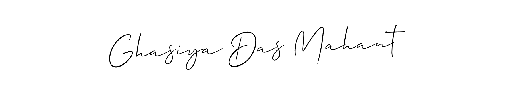 The best way (Allison_Script) to make a short signature is to pick only two or three words in your name. The name Ghasiya Das Mahant include a total of six letters. For converting this name. Ghasiya Das Mahant signature style 2 images and pictures png