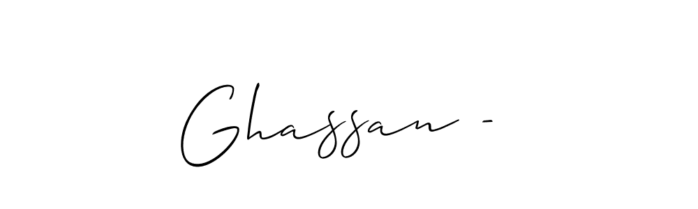 The best way (Allison_Script) to make a short signature is to pick only two or three words in your name. The name Ghassan -  include a total of six letters. For converting this name. Ghassan -  signature style 2 images and pictures png